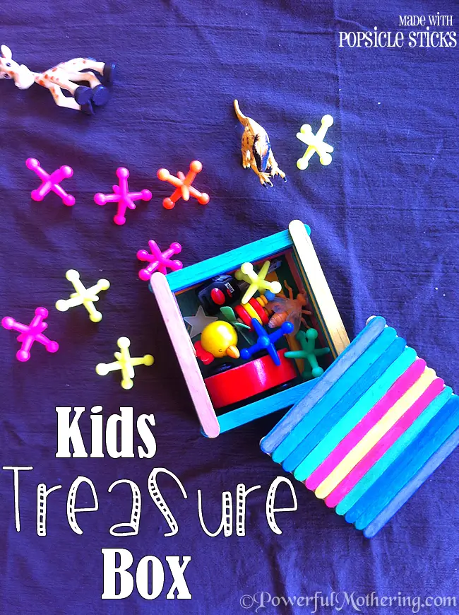 Kids Treasure Box made with Popsicle Sticks 