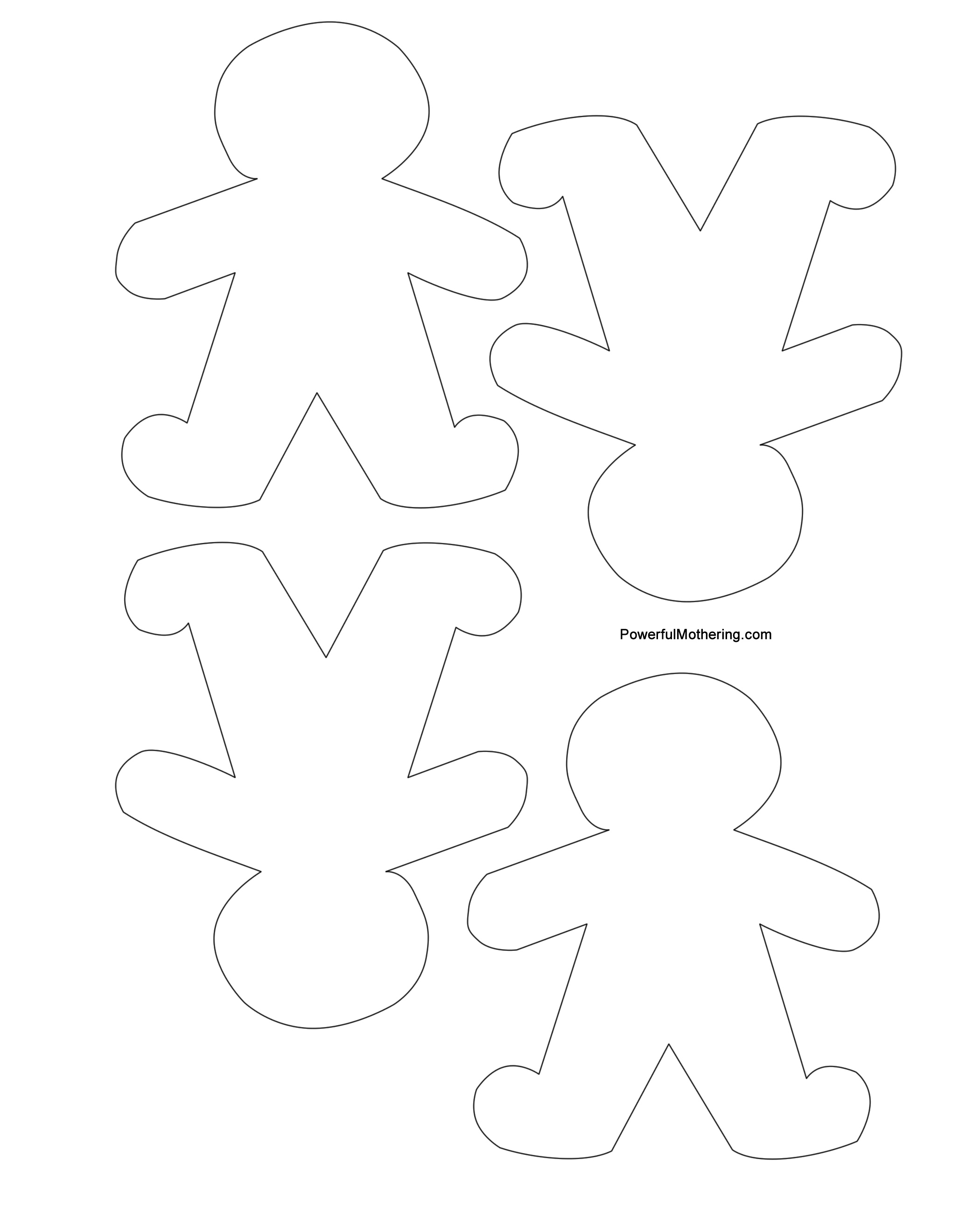 Gingerbread Men, Christmas Tree and Star Printables

