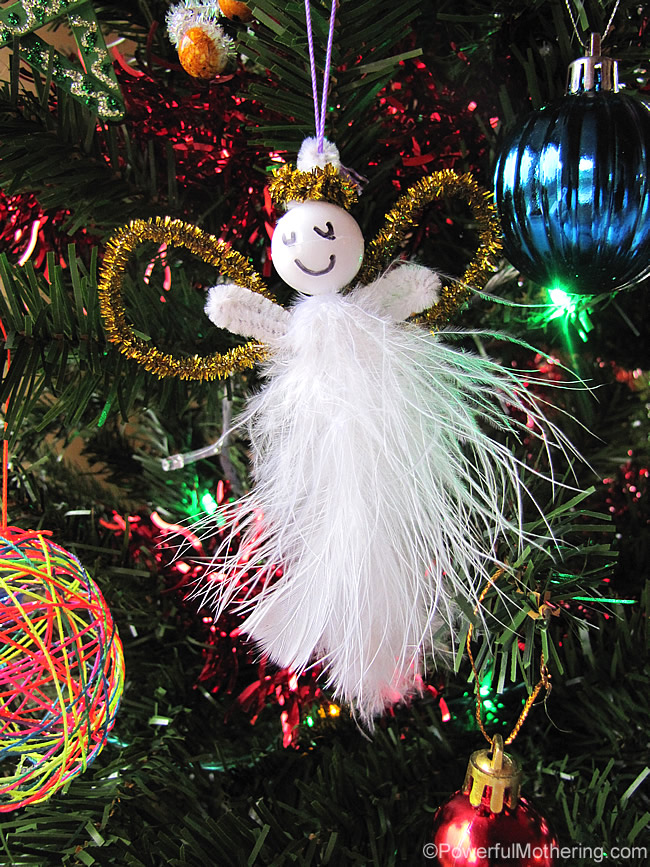 Kid Made: Feather & Pipe Cleaner Angels - Easy Christmas Ornaments