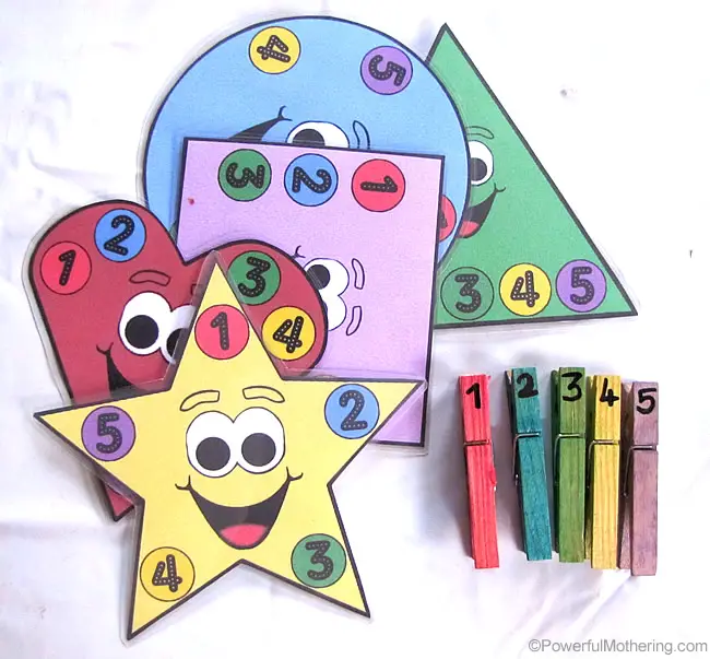 Shapes, Counting and Colors Busy Bag (with Printable)