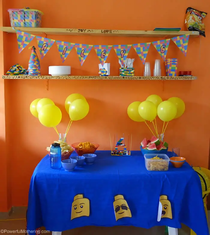 lego birthday party setup