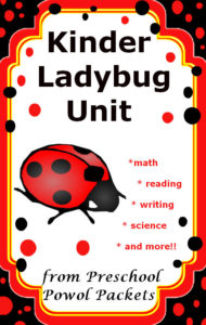 kindergarten ladybug unit from preschool powol Packets