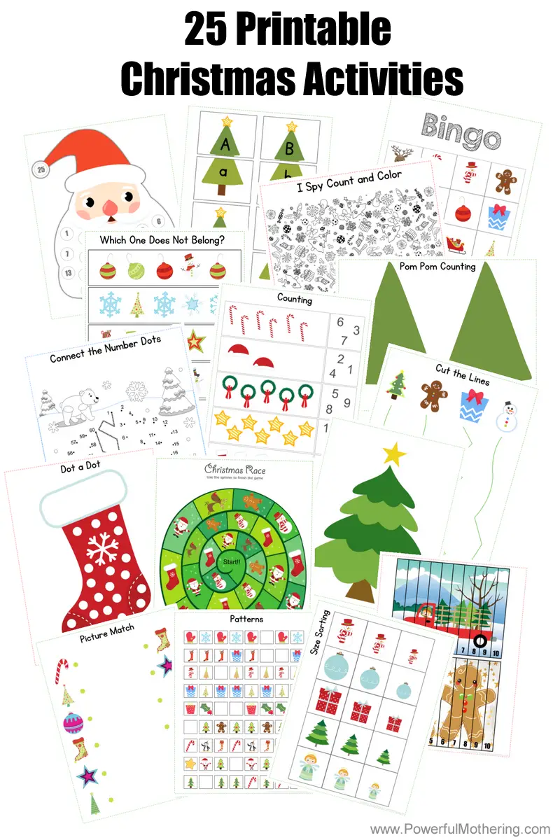 25 Printable Christmas Activities for Preschoolers and Older Toddlers