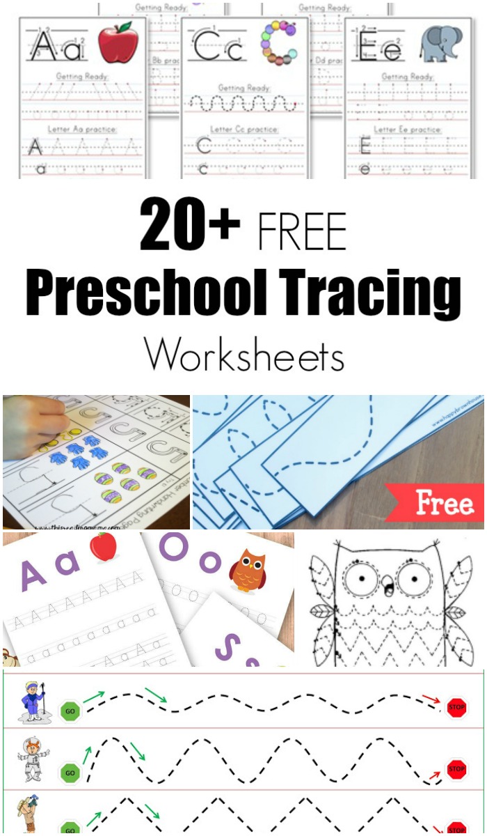 20 Free Preschool Tracing Worksheets Tracing Worksheets For 