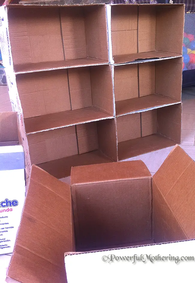 How to Make A Shelf Out Of Cardboard Boxes Kids Area DIY {Click image to Read More}