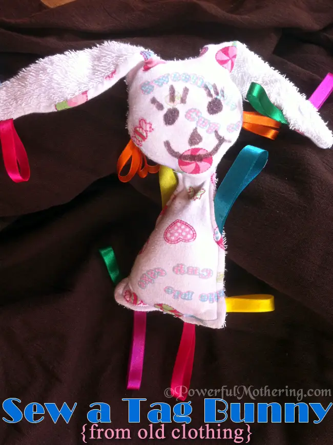 sew a tag bunny from old clothing