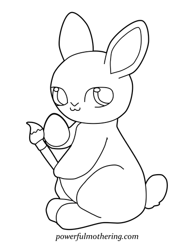 cute easter bunny coloring page