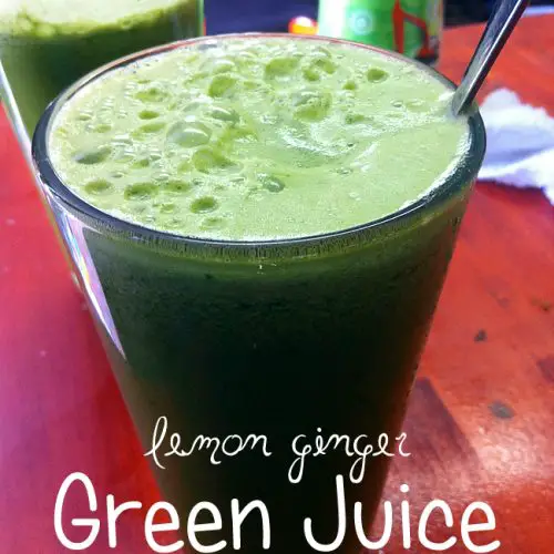 lemon ginger green kale juice