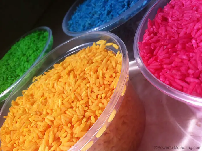 color rice tubs