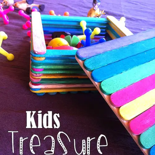 Kids Treasure Box made with Popsicle Sticks