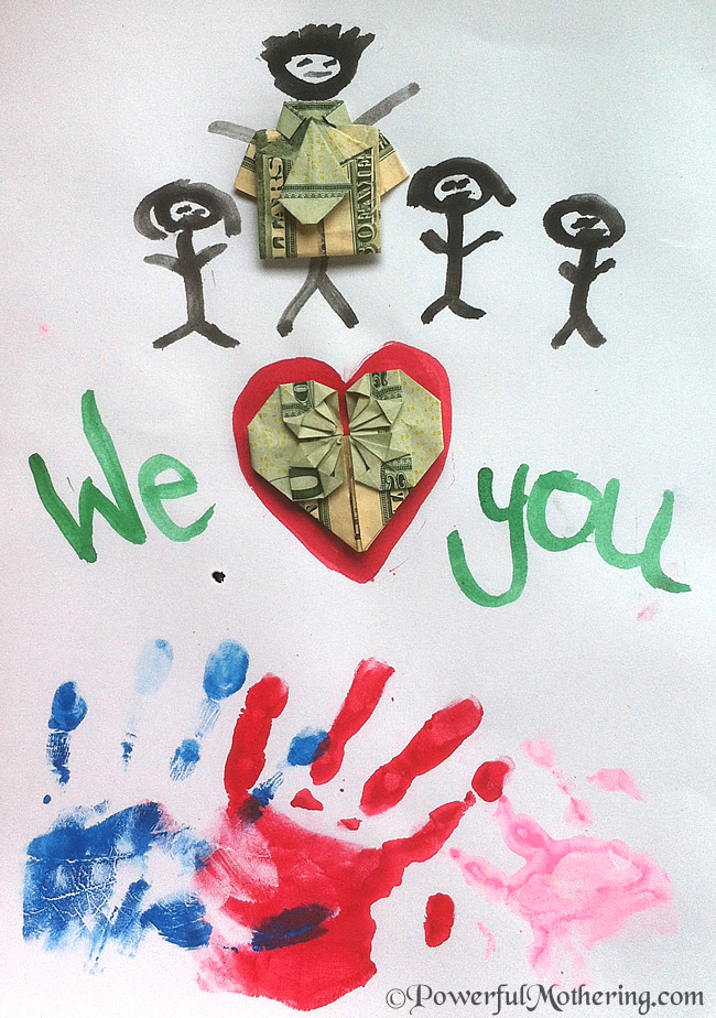 fathers day card with a difference origami money