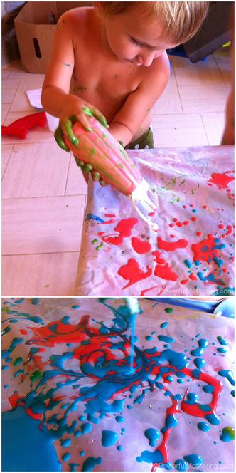 Squeeze Bottle Painting with Homemade Paint 2024 - Entertain Your Toddler