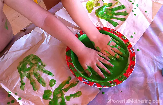 Homemade Paint and Squeeze Bottle Painting for Kids Art