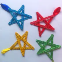Easy christmas ornaments for kids glitter stars