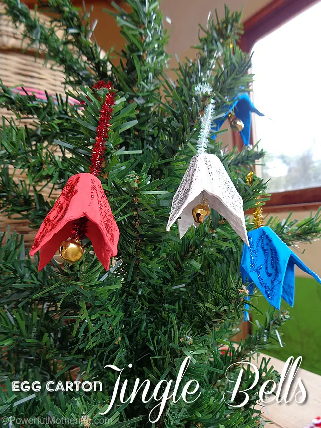 Egg Carton Jingle Bells - Christmas Ornament Craft