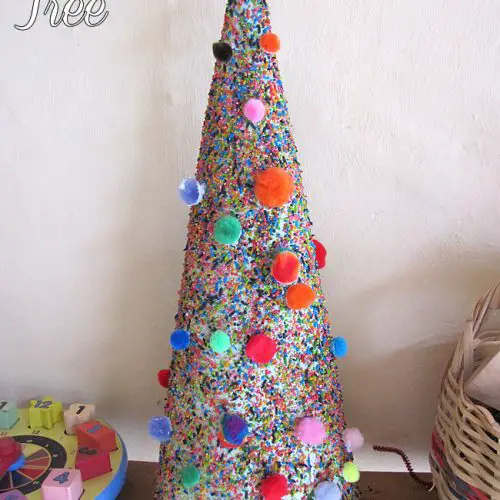 Christmas color Rice Tree Craft