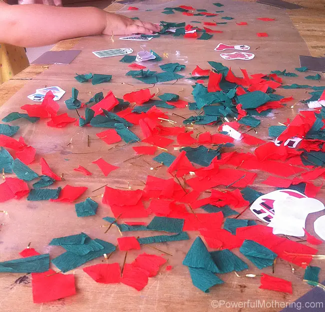 Christmas themed contact paper activity
