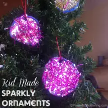 Kid Made Sparkly Tinsel Christmas Ornamanets