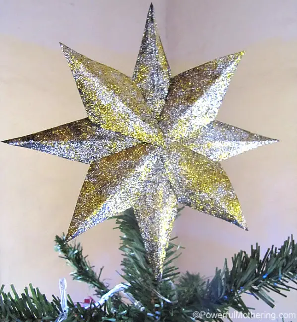 diy tree topper glitter star