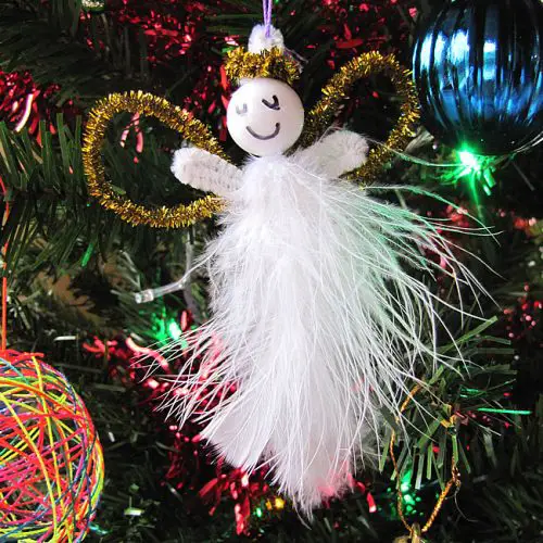 kid made ornaments angels