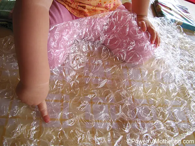 playing with the bubble wrap