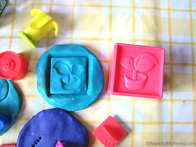 Expand Playdough play with other Toys imprints