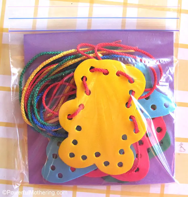 foam lacing gift or busy bag