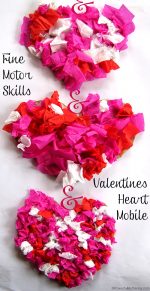 Valentines Heart Mobile with Fine Motor Practice