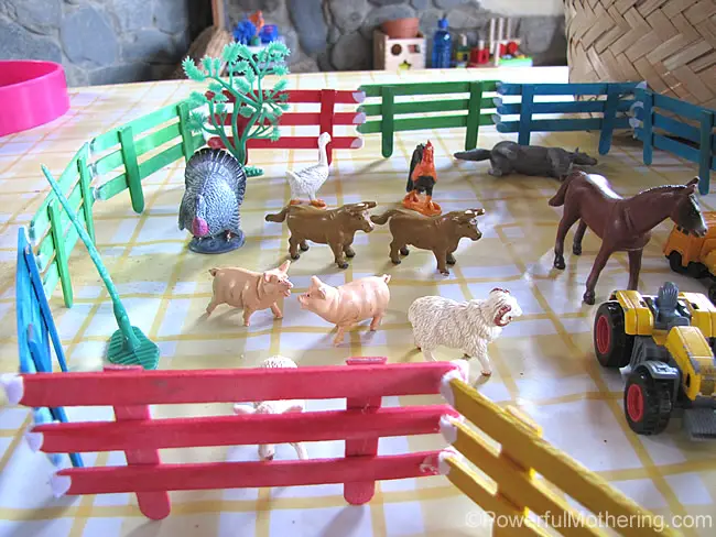 Popsicle Stick Fencing for Small World Play