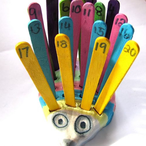 hedgehog fine motor skills with math and colors