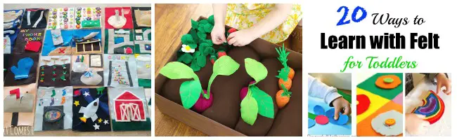 20 Ways to Learn with Felt for Toddlers veg and quiet books