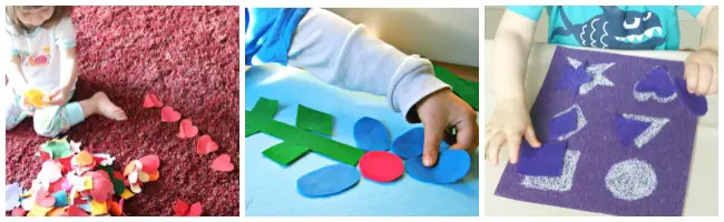 learning shapes with felt and toddlers