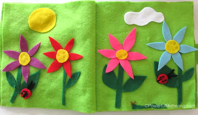 Garden Scene No Sew Quiet Book Page from PowerfulMothering.com