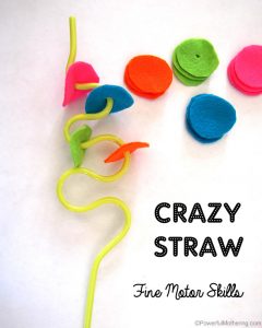 crazy straw fine motor skills with felt at PowerfulMothering.com