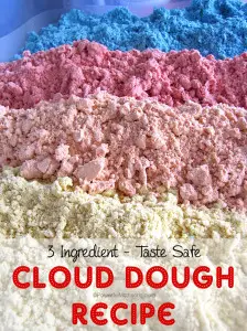 3 Ingredient Taste Safe Cloud Dough Recipe with PowerfulMothering.com