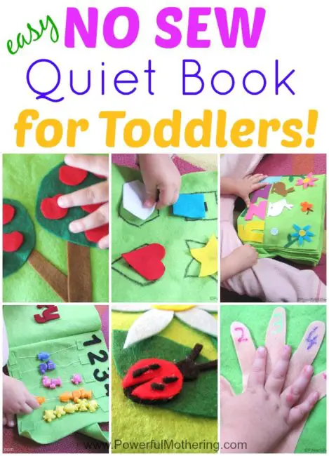How to Make a Quiet Book - Includes 11 Inside pages - All NO Sew for toddlers from PowerfulMothering.com