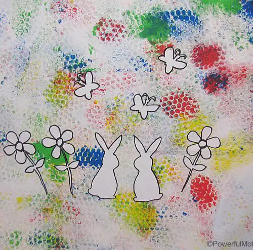 Bubble Wrap Painting on Canvas Art with PowerfulMothering.com