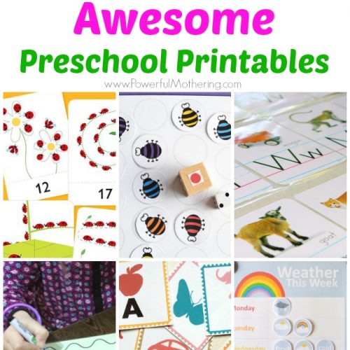 40+ Awesome Preschool Printables from PowerfulMothering.com