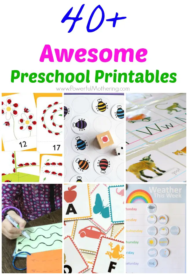 40 awesome preschool printables