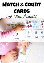 Match & Count Free Printable Number Cards 1-10