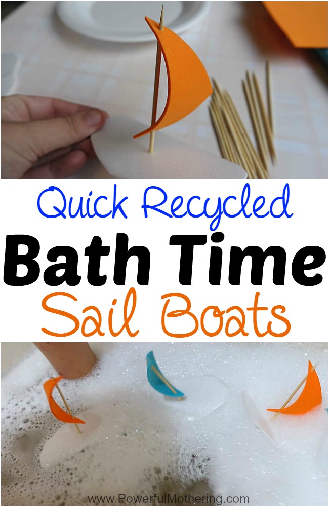 Quick Recycled Bath Time Sail Boats