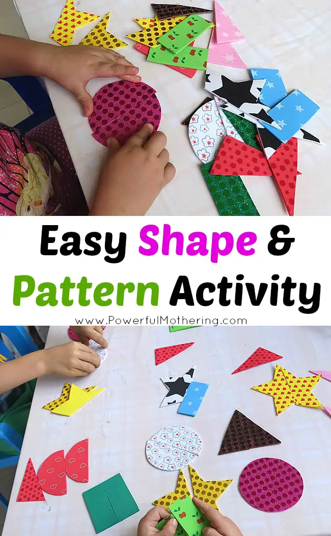 Easy Shape and Pattern Activity busy bag with PowerfulMothering