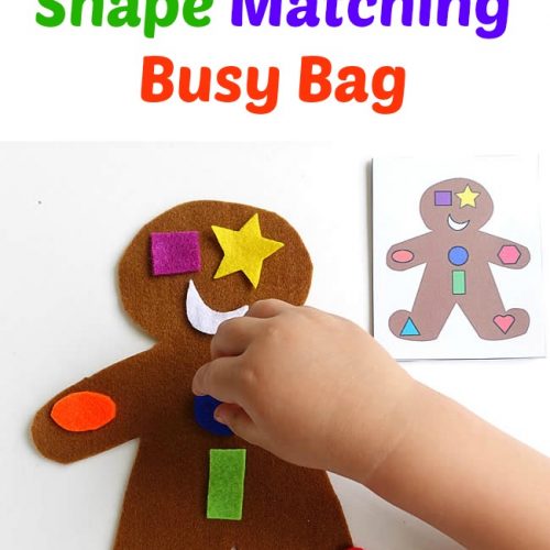 Gingerbread Man Shape Matching Busy Bag from PowerfulMothering.com