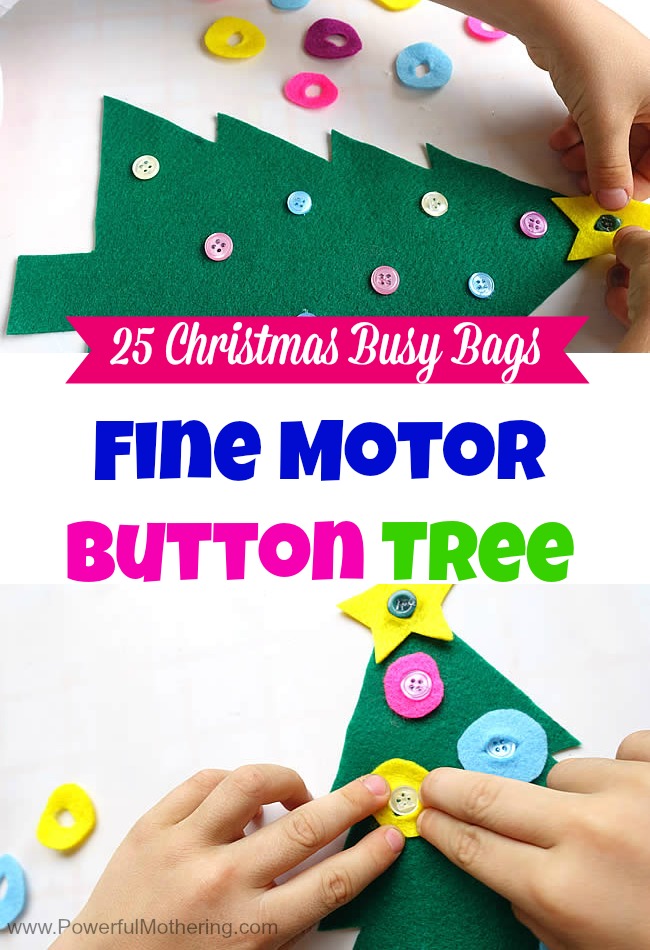 Fine Motor Button Tree - Christmas Busy Bags