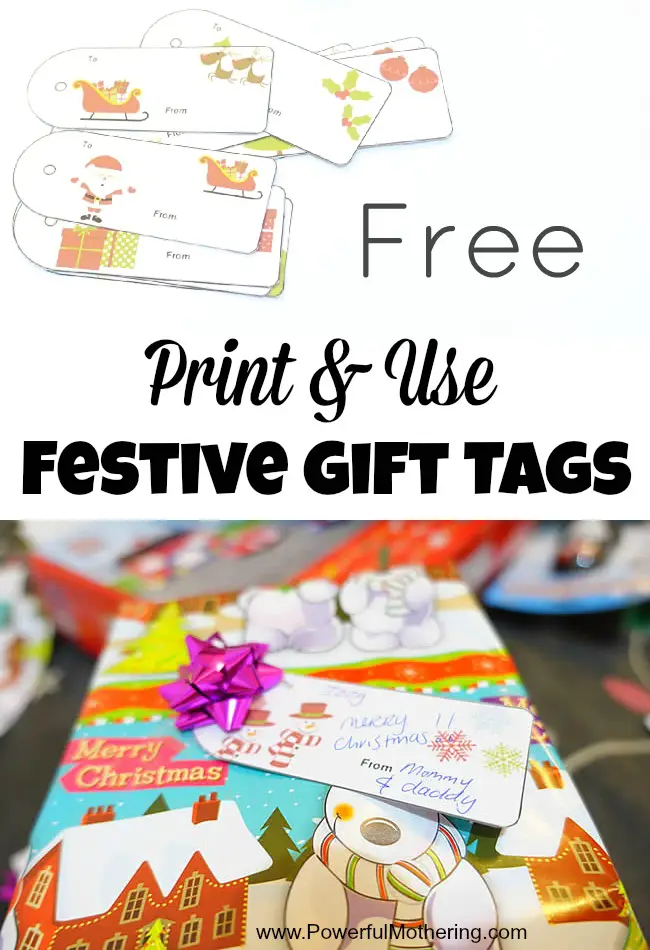 Free Print & Use Festive Gift Tags from PowerfulMothering.com