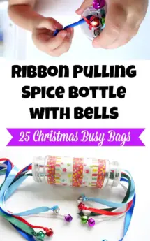 Ribbon Pulling Spice Bottle with Bells - Christmas Busy Bags