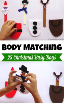 Santa, Reindeer and Snowman Body Matching - Christmas Busy Bags