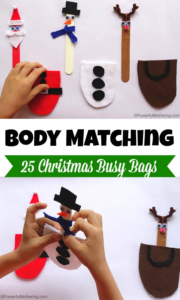 Santa, Reindeer and Snowman Body Matching - Christmas Busy Bags