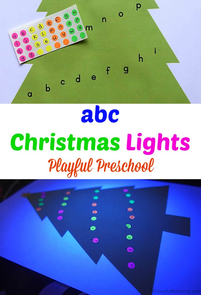 abc Christmas Lights with glowing lights