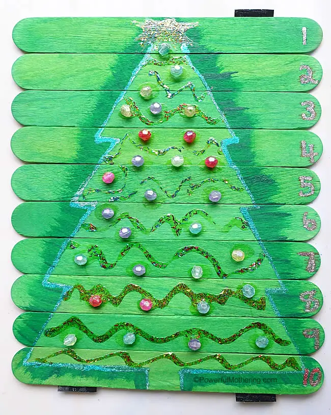 christmas tree craft stick puzzle